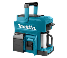 Makita DCM501Z / Batteriebetriebene Kaffeemaschine / 10,8V - 18V / 240 ml / Kaffeesorte: gemahlen und ESE-Pads / Gewicht 2,2 kg / ohne Batterie