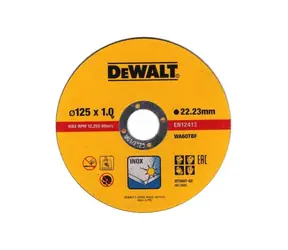 DeWalt DT3507 / Trennscheibe für Metall und Stahl / 125 x 22,2 x 1,0 mm / Schnittbreite 1,0 mm / 10 Stk