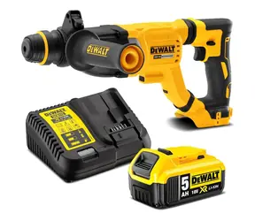 DeWalt DCH263P1 / Akku-Kombihammer / 18 V / 5,0 Ah / 1.165 U/min / 4.300 Schläge pro Minute / 3,0 J / SDS PLUS