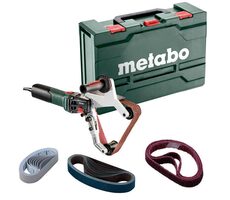 Metabo RBE 15-180 Set / Bandschleifer für Rohre / 1550W / 8,4 - 28 ms / Band 760 x 40 mm / max. Rohrdurchmesser 180 mm