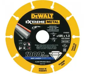 DeWalt DT40252 / Diamanttrennscheibe für Metall / Durchmesser 125 x 22,23 mm / Schnittbreite 1,3 mm