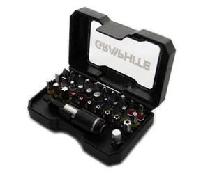 Graphite 56H608 Bit-Set 1|4" mit Adapter (32-teilig) / Flach | Philips | Pozidriv | Torx | Innensechskant