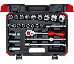 Gedore RED R69003024 - Steckschlüsselsatz / 1|2" / Chrom-Vanadium-Stahl / 24-tlg