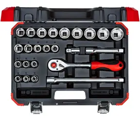 Gedore RED R69013024 - Steckschlüsselsatz / 1|2" / Chrom-Vanadium-Stahl / 24-tlg.