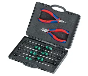 Knipex 002018 Set mit Zangen für Elektronik 8-tlg