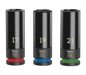 Wera Wheel Impaktor C Set 1 Satz Innensechskantköpfe („Muttern“) / Klemmteil 1|2“