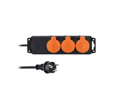 Solight Verlängerungskabel IP44 3 Steckdosen 5m / Gummikabel / Outdoor / 3 x 1,0mm2 / 230V-10A max