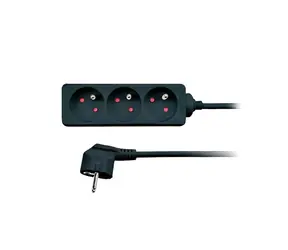 Solight Verlängerungskabel 3 Steckdosen 2m schwarz / 3 x 1mm2