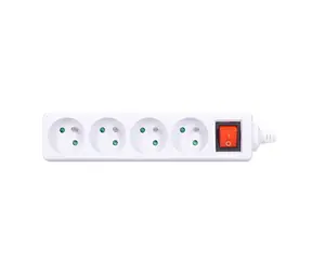 Solight Mehrfachsteckdose 4 Steckdosen + Schalter weiß / 230V-16A / ohne Kabel
