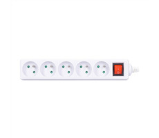 Solight Mehrfachsteckdose 5 Steckdosen + Schalter weiß / 230V-16A