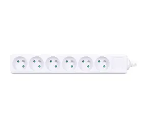 Solight Mehrfachsteckdose 6 Steckdosen weiß / 230V-16A