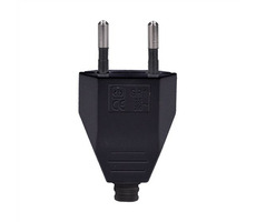 Solight Flachstecker 2,5A - gerade - IP20 schwarz