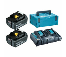 Makita Energy Kit 198077-8 / 2x Akku BL1860B / 1x Ladegerät DC18RD / 1x Makpac 82151-8