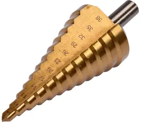YATO Stufenkegelbohrer / Bohrerdurchmesser 6-38 mm / Anzahl der Stufen 12 / Länge 105 mm / HSS 4241 / Schaftdurchmesser 10 mm