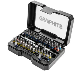 Graphite 56H600 Bit-Set 25 mm (60 Stück) / Ph & PZ & Trx & Flat & HEX / 2x magnetischer Bithalter