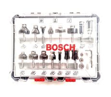 BOSCH 2607017471 / Gemischter Satz Formfräser mit Spindel 6 mm / 15-tlg