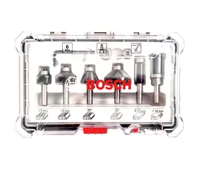 BOSCH 2607017469 / Trim&Edging Frässpindel-Set / Schaft 8 mm / 6-teilig