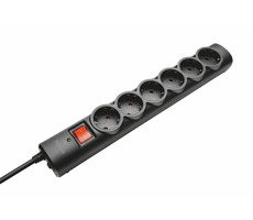 Trust Surge Protector 6 Ports schwarz / 1,8 m / 250 V / 2500 W / 6 Steckdosen