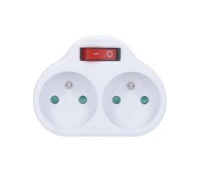 Solight Anschlussdose 2x 10A weiß / Schalter