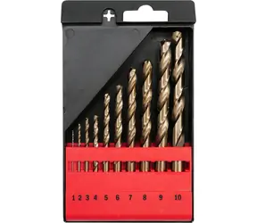 YATO YT-41603 / Metallbohrer-Set 10 Stück / HSS-COBALT / 1-10 mm