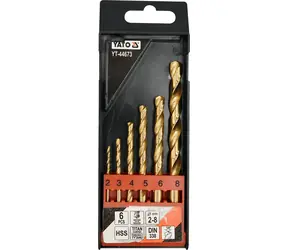 YATO YT-44673 / Eisenbohrer-Set HSS-TiN 6 Stück / 2-8 mm