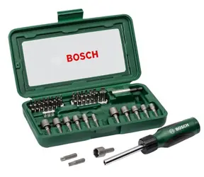 BOSCH 2607019504 / Satz Schraubbits und Steckschlüssel mit Halter / 46-tlg