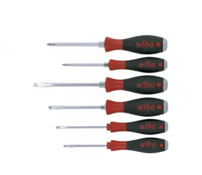 Wiha 21250 SoftFinish Schraubendreher-Set / 4 Schlitz- & 2x Kreuzschlitzschraubendreher / 6-tlg