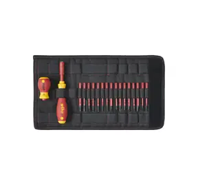 Wiha 41231 SoftFinish electric slimVario Schraubendreher-Set mit Aufsätzen / VDE 1000V / 18-teilig