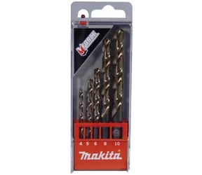 Makita D-30508 Metallbohrer-Set HSS-G DIN 338 Typ N 118° Mforce 4 & 5 & 6 & 8 & 10mm / 5tlg