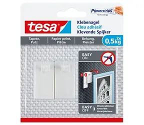 Tesa Powerstrips® 77772 Klebenagel für Tapeten und Putz / Tragkraft 0,5 kg