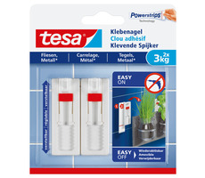 Tesa Powerstrips® 77764 Klebenagel für Fliesen und Metall / Tragfähigkeit 3 kg