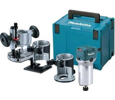 Makita RT0702CX2J / Kombi-Fräsmaschine mit Zubehör / 710W / Makpac