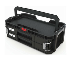 Keter Connect schwarz / Koffer mit 2 Schubladen / 31 x 18 x 54 cm