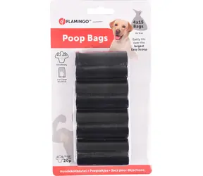 Flamingo Beutel für Hundekot Kunststoff schwarz 4x15 Stück