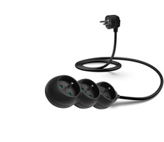 Connect IT CES-1327-BK Verlängerungskabel 230V schwarz / 1,5m / 3 Steckdosen 