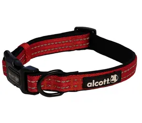 Alcott Adventure leuchtend rot - Größe S / reflektierendes Halsband für Hunde