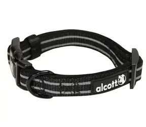 Alcott Adventure schwarz - Größe M / reflektierendes Halsband für Hunde