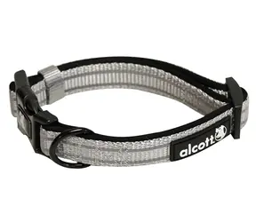 Alcott Adventure grau - Größe M / reflektierendes Halsband für Hunde