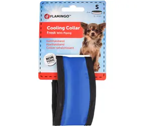 Flamingo Kühlhalsband für Hunde blau-schwarz - Größe S 16-22cm