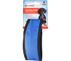 Flamingo Kühlhalsband für Hunde blau-schwarz - Größe M 28-36cm