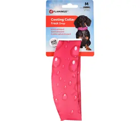 Flamingo Kühlhalsband für Hunde, Fuchsia-Tropfenmuster - Größe M 28-36 cm