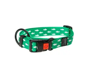 Karlie ASP Mix&Match Halsband grün Hai-Motiv - Größe L/XL 45-65cm 25mm