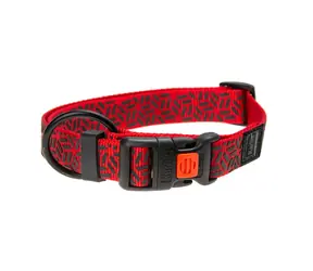 Karlie ASP Mix&Match-Halsband, rotes Graphitmotiv - Größe L/XL 45-65 cm, 25 mm