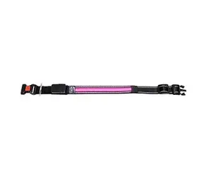 Flamingo LED-Nylonhalsband rosa mit USB-Aufladung - 48 cm