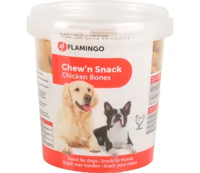 Flamingo Leckerli in Hühnerknochenform für Hunde, 500 g