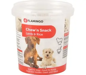 Flamingo Leckerli Lamm/Reis in Knochenform für Hunde 500g