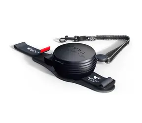 Lishinu3 Leine schwarz - Größe L (13-40 kg) / Freihändig aufziehbare Leine mit Seil