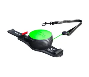 Lishinu3 NEON-Leine grün - Größe M (8-12 kg) / Freihändig aufrollbare Leine mit Seil