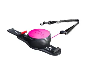 Lishinu3 NEON-Leine rosa - Größe XS (2-4 kg) / Freihändig aufziehbare Leine mit Seil
