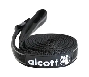 Alcott Reflektierende Leine für Hunde schwarz - Größe S